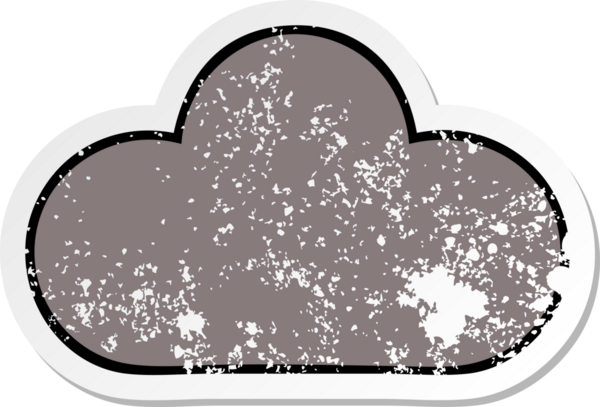 Bir insan tarafından çizilmiş tatlı bir karikatür fırtına bulutunun sıkıntılı çıkartması