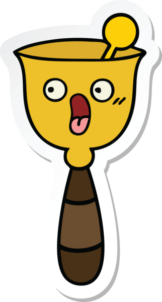 Bir insan tarafından çizilmiş şirin bir okul çanının çıkartması.