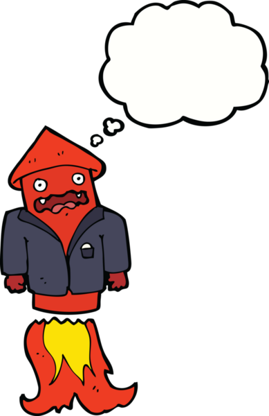 Bir insan tarafından çizilmiş düşünce balonlu iş elbisesi içinde havai fişekler.