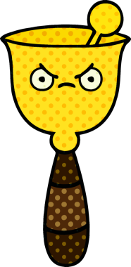 Bir insan tarafından çizilmiş okul çanının çizgi filmi.