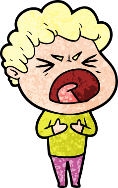 Bir insan tarafından çizilmiş öfkeli bir adam.