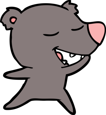 Bir insan tarafından çizilmiş çizgi film ayısı.