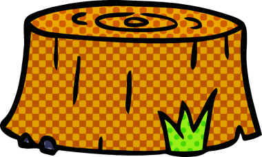 Bir insan tarafından çizilmiş bir ağaç kütüğünün el çizimi karalaması.