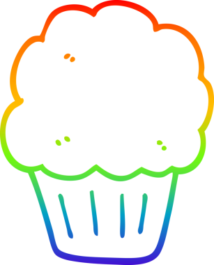 Gökkuşağı gradyan çizgisi bir insan tarafından çizilmiş bir kek.