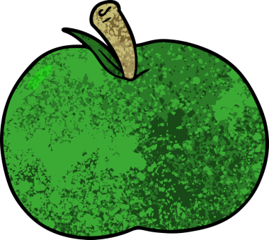 bir insan tarafından çizilmiş elma karikatürü