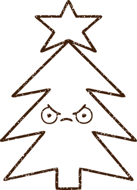 Bir insan tarafından çizilmiş Noel Ağacı Kömürü