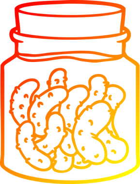 Bir insan tarafından çizilmiş turşu turşusu çizilmiş bir çizgi film çizimi.