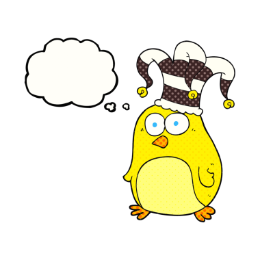 Bir insan tarafından çizilmiş serbest çizim balon karikatür komik kuş