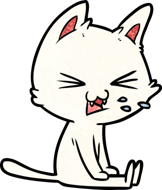 Bir insan tarafından çizilmiş kedi tıslaması.