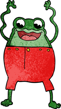 Bir insan tarafından çizilmiş karalama kurbağası.