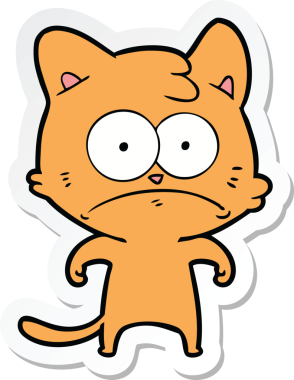 Bir insan tarafından çizilmiş karikatür asabi kedinin çıkartması.