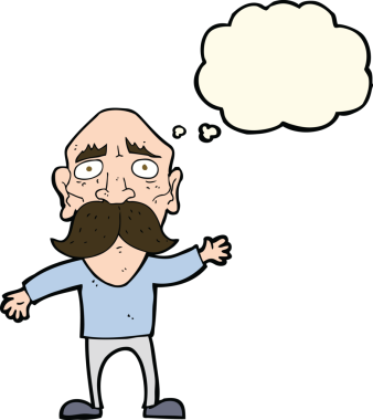 Bir insan tarafından çizilmiş, düşünceli, yaşlı bir adam.