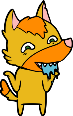 Bir insan tarafından çizilmiş tilki çizgi film karakteri