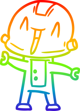 gökkuşağı gradyan çizgisi bir insan tarafından çizilmiş robot çizgi