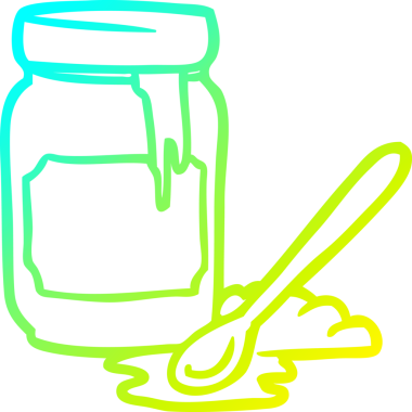 Bir insan tarafından çizilen bal kavanozunun soğuk gradyan çizgisi