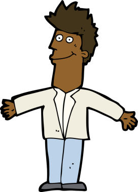 Bir insan tarafından çizilmiş mutlu bir adam.