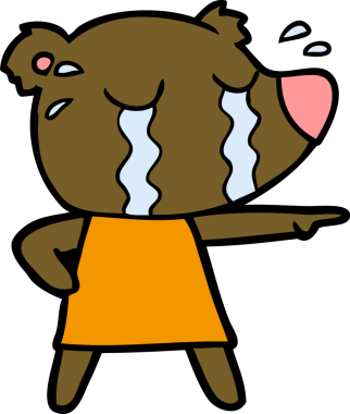 Bir insan tarafından çizilmiş, ağlayan ayı resmi.