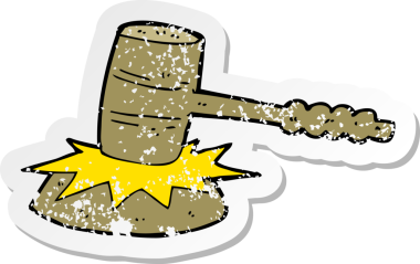 İnsan tarafından çizilmiş bir tokmağın gerilemiş yapıştırması.