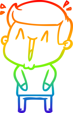 Gökkuşağı gradyanı çizimi bir insan tarafından çizilmiş heyecanlı bir çizgi film