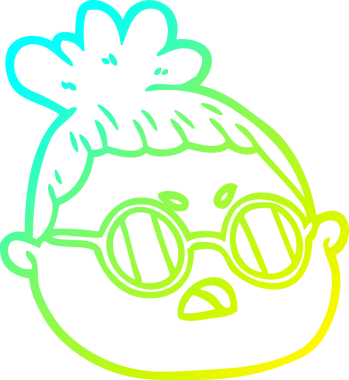 Bir insan tarafından çizilmiş bir karikatür kadın yüzü.