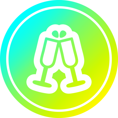 Bir insan tarafından çizilmiş havalı bir gradyan ile yükseltilmiş dairesel simge