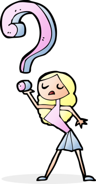 Çizgi film kızı bir insan tarafından çizilmiş bir soruyu soruyor.