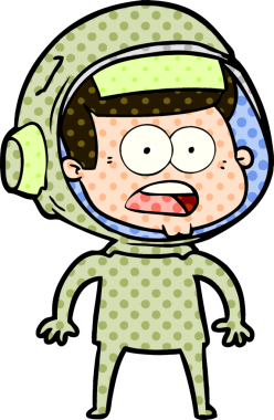 Karikatür bir insan tarafından çizilen astronotu şaşırttı.