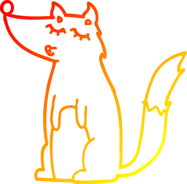 Bir insan tarafından çizilmiş bir kurt çizgi çizimi.