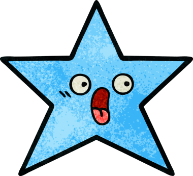 Bir insan tarafından çizilmiş yıldız balığının retro grunge deseni.