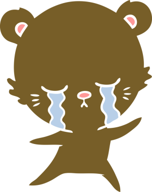 Bir insan tarafından çizilmiş düz renkli çizgi film ayısı.