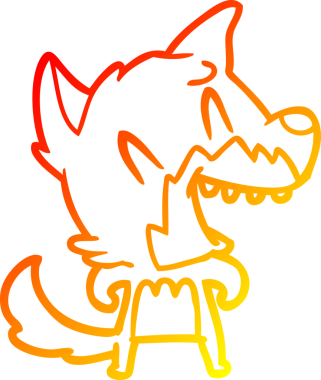 Bir insan tarafından çizilmiş gülen tilki çizgi filmi.