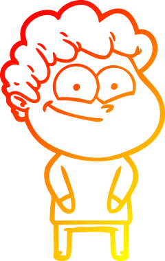 Bir insan tarafından çizilmiş mutlu bir adamın çizgi çizimi.