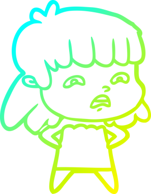 Bir insan tarafından çizilmiş endişeli bir karikatür çizimi.