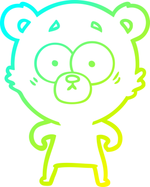 Bir insan tarafından çizilen şaşırmış ayı karikatürünün soğuk gradyan çizgisi