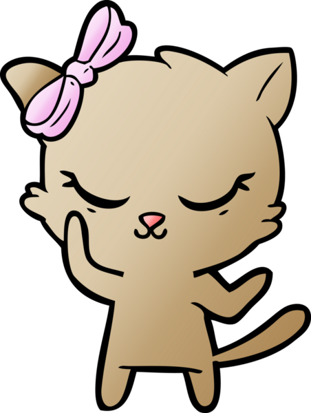 Bir insan tarafından çizilmiş sevimli çizgi film kedisi.