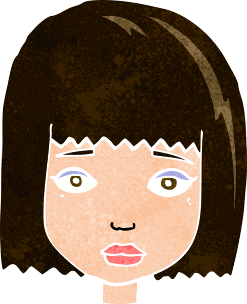 Bir insan tarafından çizilmiş bir kadın yüzü.