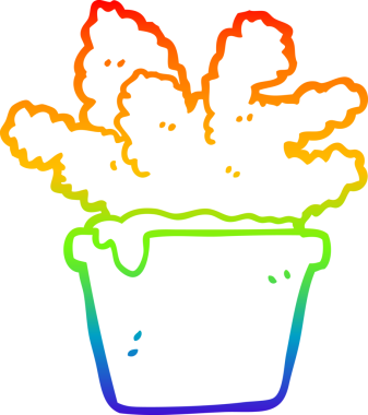 gökkuşağı gradyan çizgi çizimi bir insan tarafından çizilmiş bir karikatür ev bitkisi