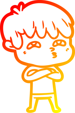 Bir insan tarafından çizilmiş, karikatür meraklısı bir adamın sıcak çizgi çizimi