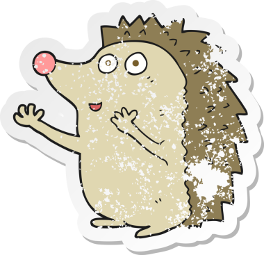 Bir insan tarafından çizilmiş şirin kirpi çizgi filminin gerilimli yapıştırması.