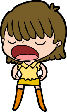 Çizgi filmdeki kadın bir insan tarafından yüksek sesle çizilmiş.