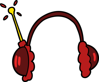 bir insan tarafından çizilmiş çizgi film kulaklıkları