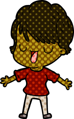 Bir insan tarafından çizilmiş bir karikatür kadın konuşuyor.