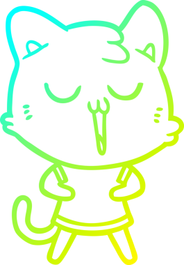 Bir insan tarafından çizilmiş çizgi film kedisinin soğuk çizgi çizimi.