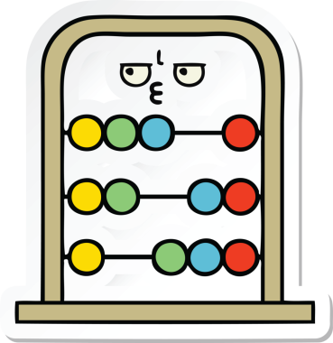 Bir insan tarafından çizilmiş şirin bir abaküs karikatürü çıkartması.