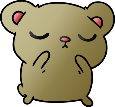 Bir insan tarafından çizilmiş şirin bir ayının serbest çizim çizimi