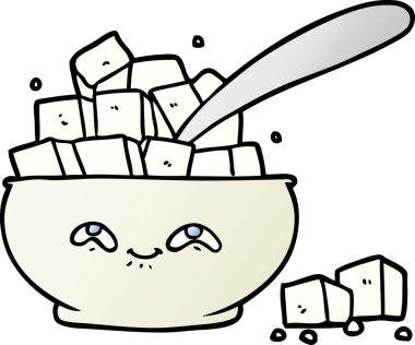 bir insan tarafından çizilmiş şeker kasesi.