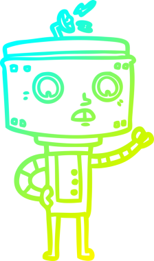 Bir insan tarafından çizilmiş soğuk gradyan robot çizimi