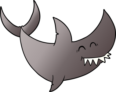 Bir insan tarafından çizilmiş bir köpek balığı.