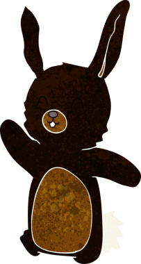 Bir insan tarafından çizilmiş mutlu tavşan çizgi filmi