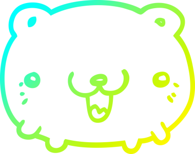 Bir insan tarafından çizilmiş komik bir ayının soğuk gradyan çizgisi